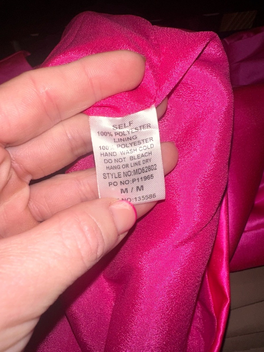 NWT Main Strip Size Medium Womens Hot Pink Puff Sleeve Bow-Accent Mini Dress - Picture 11 of 11